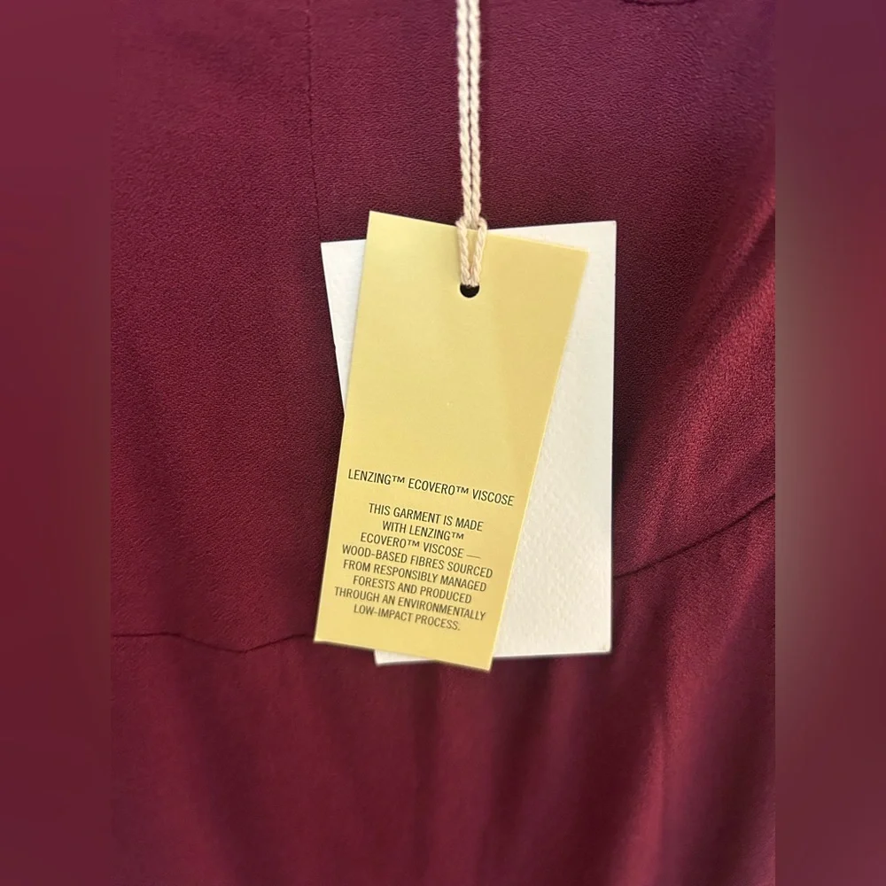 NWT Aritzia Wilfred Fable Sweetheart top Dress Spiced Burgundy Size 12 - Picture 6 of 9